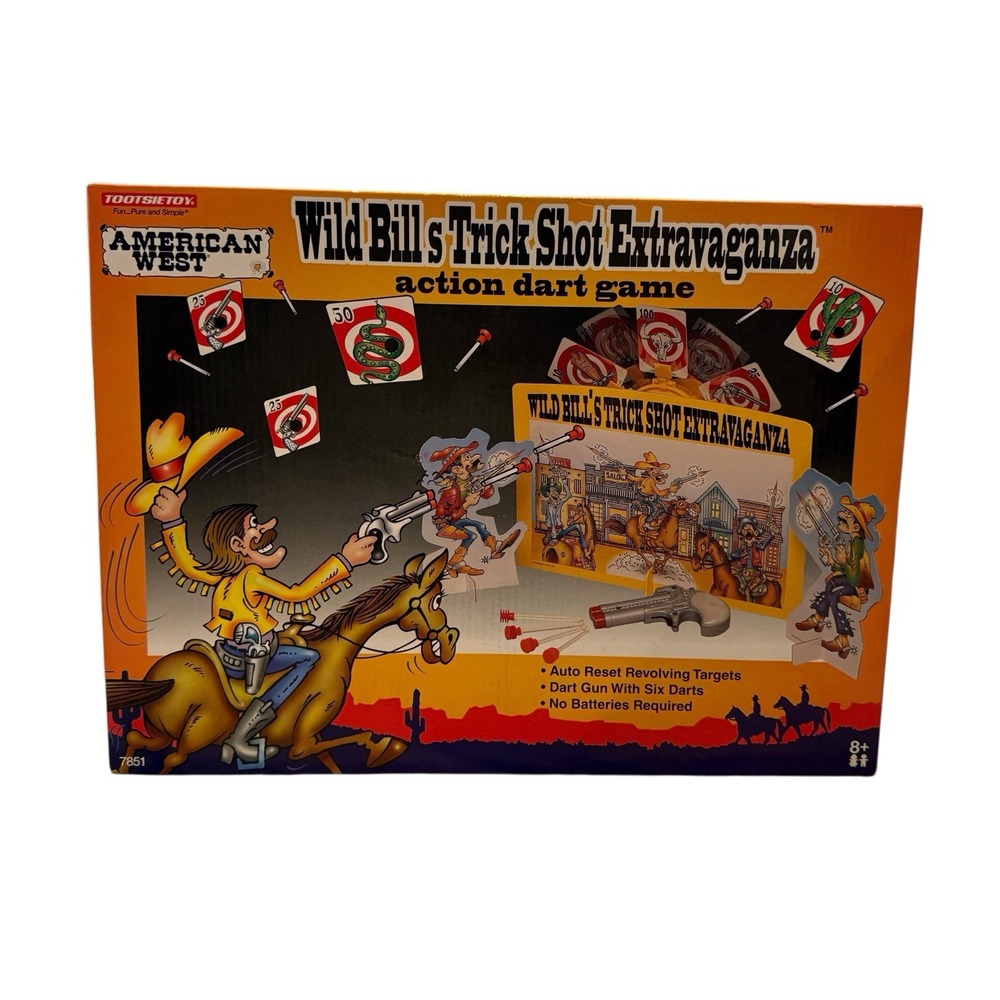 Tootsie Toy Wild Bill's Shot Extravaganza Action Dart Game Box Incomplete Flawed